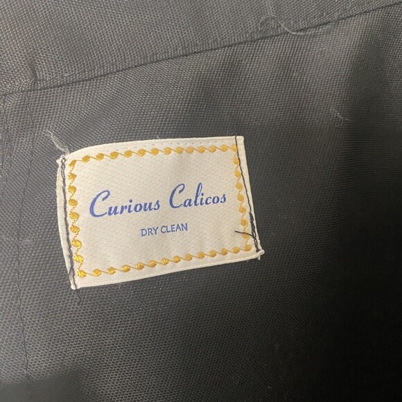 Vintage Handmade Patchwork Quilted Wrap Midi Skirt Boho Black White Small - Picture 8 of 8